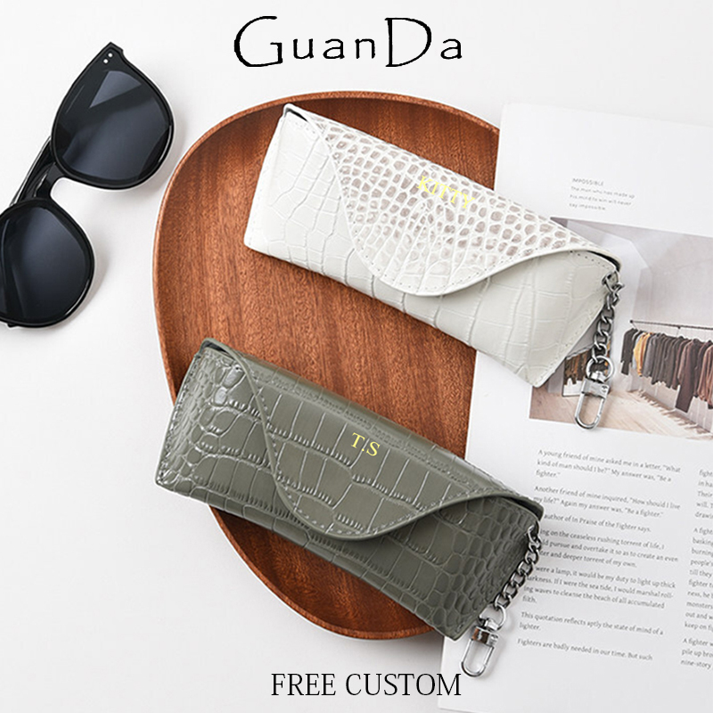Sunglass Retainer Cord - Luxe Echt Lederen Brillenhoes met Gegraveerde